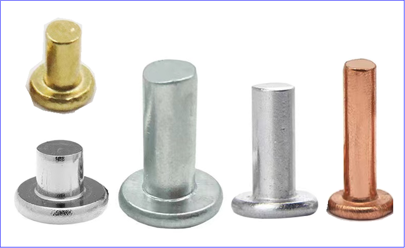 একটি শক্ত রিভেটসের সাধারণ মাথার ধরণগুলি কী কী?